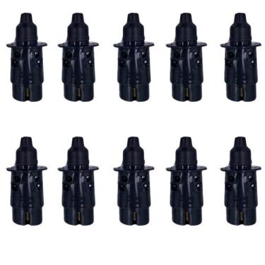 Imagem de Kit 10 Tomadas Plug Macho 7 Pinos para Carretinha, Reboque ou Trailer 
