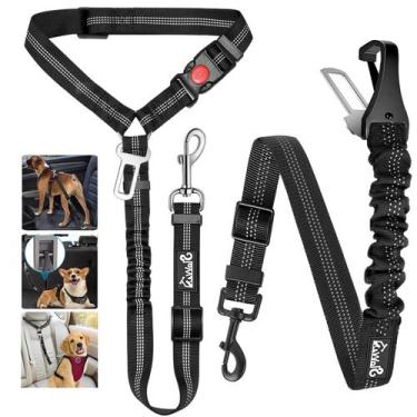Imagem de Coleira de cinto de segurança para cães Lukovee para carros, pacote co