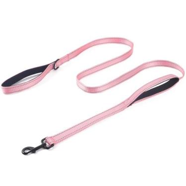 Imagem de Coleira ECO-CLEAN Dog Traffic acolchoada, 2 alças, 6 pés, rosa reflexi