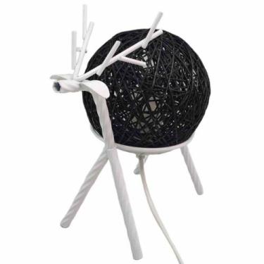 Imagem de Luminaria Abajur Mesa Cervo Rena Decoraçao Natal Quarto Sala Casa Rece