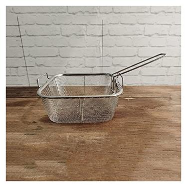 Imagem de Cesta de fritura de aço inoxidável para fritura de macarrão com filtro de malha de óleo com alça para asas de frango frito camarão e batatas fritas