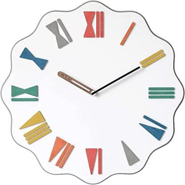 Imagem de Relógio de parede silencioso relógio de parede moderno para decoração de sala de estar relógio numeral colorido relógios de parede operados por bateria para casa, quarto, escritório, relógio de