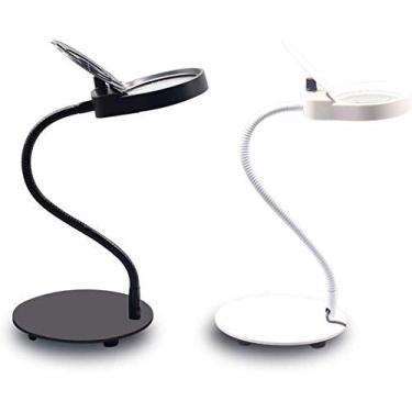 Imagem de Lupas, lupa de mesa com luz de LED com capa contra poeira Hd Lupa portátil de reparo de leitura/preta