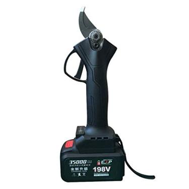 Imagem de Jardim podador elétrico, tesouras de poda elétricas Tesouras de poda de bateria de lítio de alta potência, tesouras de galhos elétricas de jardim, cortador de galhos de tesoura, preto