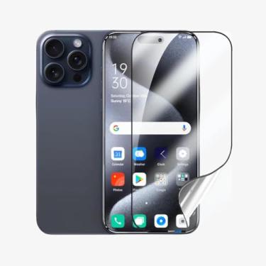 Imagem de Kit 2 Película Nano Gel Protetora de Tela Frontal Cerâmica Transparente Não Quebra Anti Impacto Para iPhone (iPhone 15 Pro)