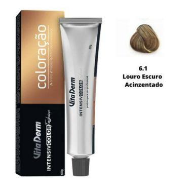 Imagem de 6.1 Louro Escuro Acinzentado Coloração Creme 60g Vita Derm