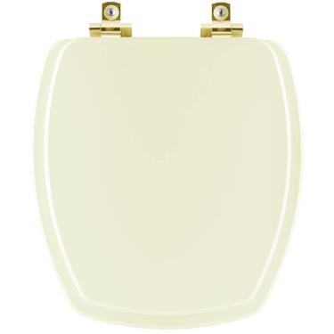 Imagem de Assento Sanitário Com Amortecedor Thema Biscuit Para Vaso Incepa Com Ferragem Dourada