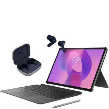 Imagem de Lenovo Idea Tab Pro TB373FU, Tablet 12,7 Polegadas, 256GB/ 8GB, Luna Grey, com Teclado Destacável, Caneta, Fone de Ouvido, Tela 3K 144Hz, Android 14