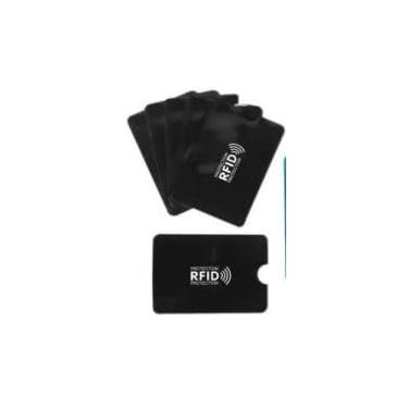Imagem de Kit 6 Capinhas Anti Fraude, Bloqueador de Aproximação para Cartões de Crédito, Protetor de Cartão RFID, Resistente à Água, (Preto)