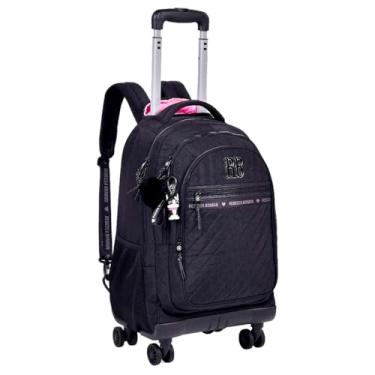 Imagem de Mochila RB 4 Rodas 360 ° Rodinha Escolar infantil Carrinho Costa Feminina Menina (Preto)