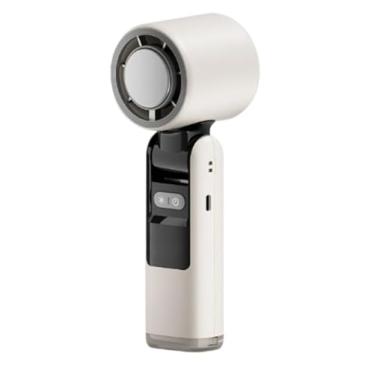 Imagem de Mini Ventilador Ventilador Portatil de Mão Refrigeração Display Digital 6000mah Ventilador Usb 18000rpm Fluxo de Ar Potente, Essencial para O Verão(Ba-FAN329-white)