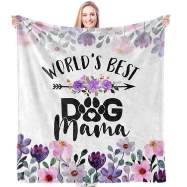 Imagem de HIWX Cobertor de presente para mãe de cachorro, presente de dono para amantes de mães de cães, melhor cobertor de mamãe do mundo para casa, quarto, sala de estar, sofá cama, presente para amantes de