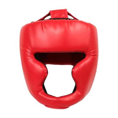 Imagem de Lljsszr Protetor de Cabeça para Boxe, Proteção para As Bochechas, Equipamento de Proteção, Protetor de Cabeça Esportivo para Grappling, Muay Thai E, Adulto Vermelho