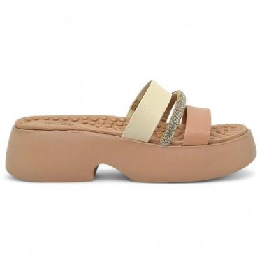 Imagem de Tamanco Modare Ultra Conforto Ortopedico Feminino Plataforma, Creme, 3