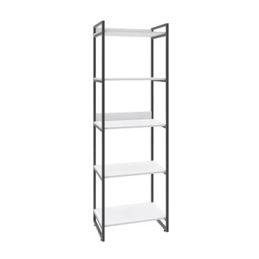 Imagem de Estante Kuadra 60x40x187cm C/05 Prateleiras Branco Chess / Est.preta Branco Chess / Est.preta