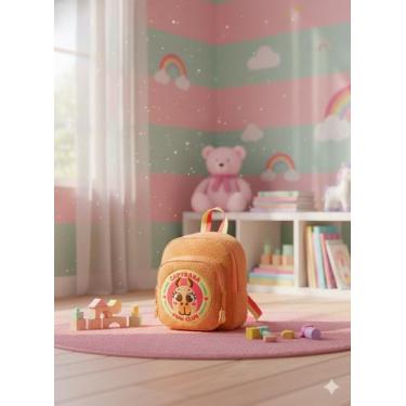 Imagem de Mini Mochila Puket Passeio Ou Escolar De Costas Capivara Laranja Fluor