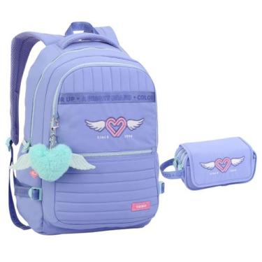 Imagem de Kit Mochila Estojo ColorUp Feminino Para Laptop - Seanite, Lilas