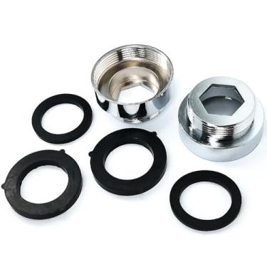 Imagem de 2 conjuntos M26x1.0 Rosca fêmea para M22 Kit adaptador de mangueira de água de torneira de rosca macho, adaptador aerador de torneira de latão para pia de cozinha (prata)