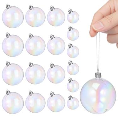 Imagem de DOITOOL 18 peças de bolas de ornamentos iridescentes, bola de arco-íris de Natal transparente, enfeites decorativos de plástico para pendurar bolhas, artesanato para árvore de Natal, Natal, Natal