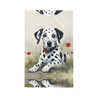 Imagem de XLLingL Toalhas de cozinha tipo waffle com estampa dálmata, panos de prato de microfibra, para decoração e limpeza de cozinha - 1 peça