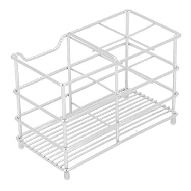 Imagem de Suporte de escova de dentes de aço inoxidável, premium, durável, multiuso, organizador de pasta de dentes para banheiro, armazenamento de bancada, prata