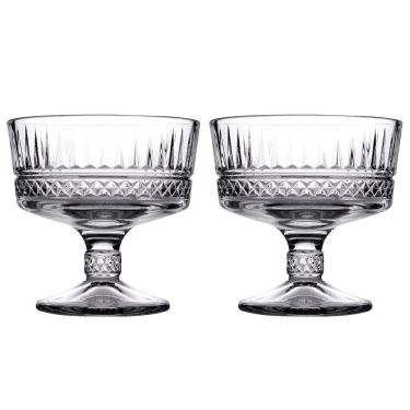 Imagem de Conjunto de Taças para Sobremesa Elysia em Vidro Prensado 250ML 2 Peças Uso para Degustação Transparente Pasabahce
