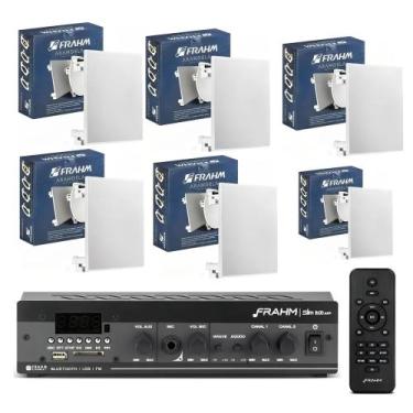 Imagem de COMP Kit Amplificador Receiver Bluetooth 5.0 Frahm SLIM 1600 + 6 Arand