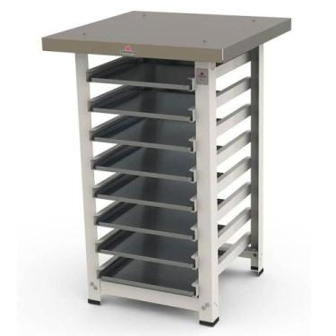 Imagem de Kit Mesa De Apoio Suporte Forno Prp-004 E Assadeira Progás Mes004 + 8 