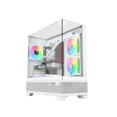 Imagem de Gabinete gamer micro atx sem fan sem fonte liketec mahal snow lc-mt-ma