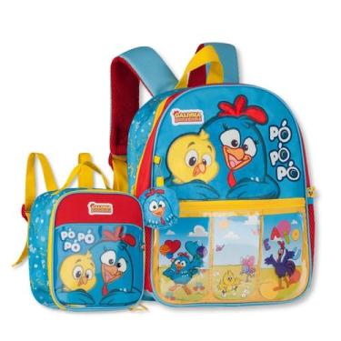 Imagem de Kit Mochila e Lancheira Escolar Infantil Galinha Pintadinha