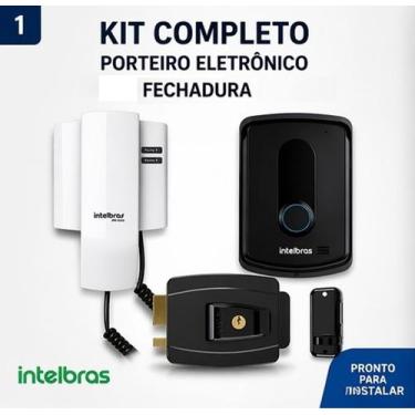 Imagem de Kit Porteiro Eletrônico Intelbras IPR 8010 Fechadura Elétrica 12V AGL 