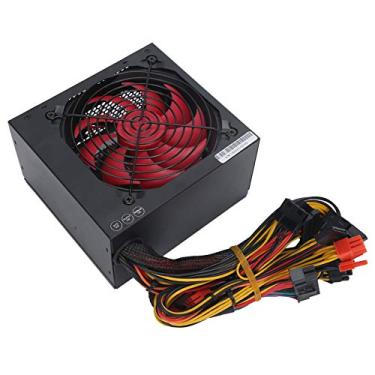 Imagem de Entatial Fonte de alimentação, conveniente fonte de alimentação de computador, baixo consumo de energia, ventilador vermelho de baixo ruído para computador desktop (#1)