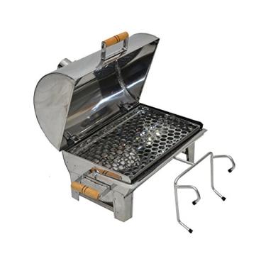 Imagem de Churrasqueira Barco Bafo Eliza 40x25 Inox + Mesa De Corte