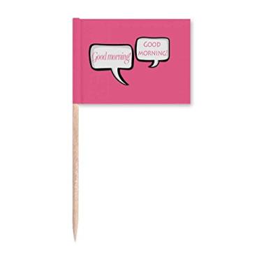 Imagem de Marcador de palito de dente Daily Language Chat Good Morning Topper Decoração de festa