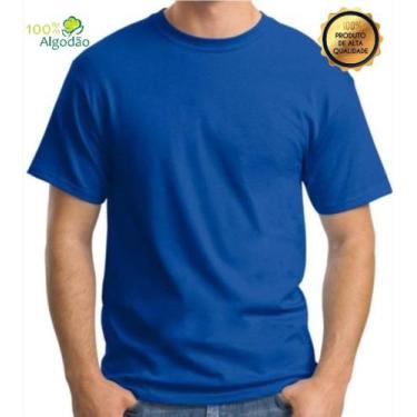 Imagem de Camiseta Azul Básica 100% Algodão 30.1 Premium - Lp Malhas Premium