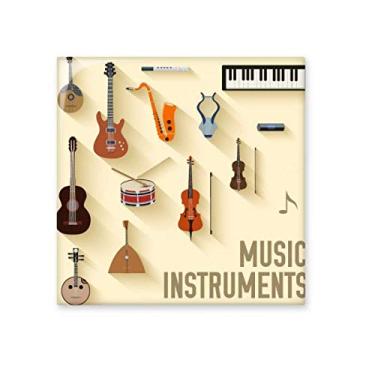 Imagem de Decalque brilhante de azulejo de cerâmica com padrão de combinação de instrumentos musicais