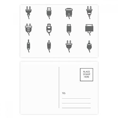 Imagem de Conjunto de cartão postal padrão de tomada de diagrama de circuito, cartão de agradecimento