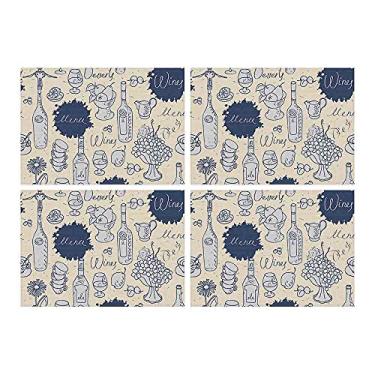 Imagem de Jogo Americano Wines 4 Peças 30x40 Base Emborrachada