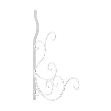 Imagem de Ganchos de parede decorativos de jardim, ganchos de parede de ferro decorativos elegantes internos ao ar livre forjados para cestos de flores pendurados