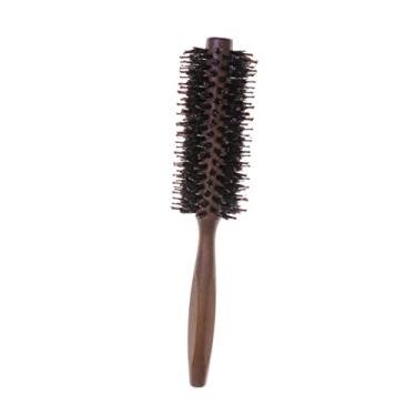 Imagem de IWOWHERO escova de cabelo secador para cabelos cacheados secador de cabelo escova de pente redondo pentes redondos para mulheres cerdas de javali escova redonda pente de ondulação escovar