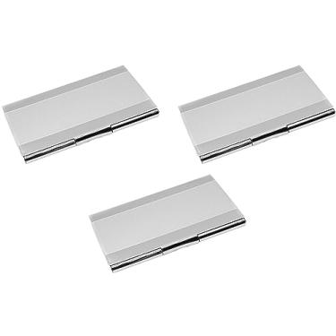 Imagem de Stephanie Imports Conjunto de 3 capas unissex de metal finas e minimalistas (pulseira dupla prata)