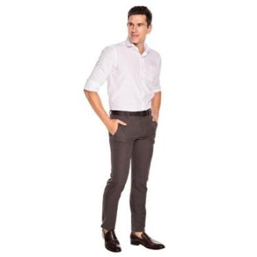 Imagem de Calça  Social Cinza Maquinetada Calça Social Cinza Maquinetada - 52-Masculino