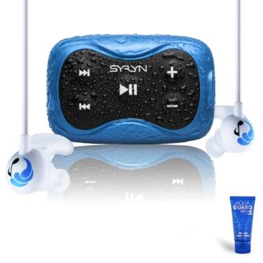 Imagem de Conjunto esportivo SYRYN 2 Swimbuds 100% à prova d'água para nadar com música | 8 GB (2.000 músicas ou 138 horas de áudio) | arrastar e soltar MP3, AAC, M4a, FLAC usando PC ou Mac | Sem Spotify ou