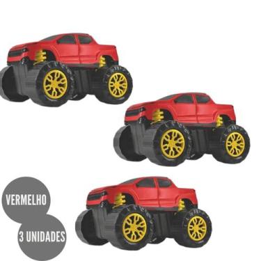 Imagem de 3 Caminhonete Vermelho Sara X Brinquedo Infantil Criança - Omotcha