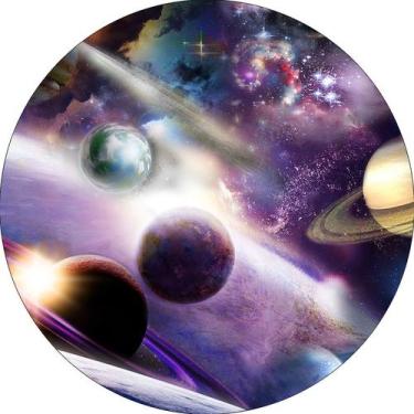 Imagem de Painel De Festa Redondo 1,50x1,50 - Galáxia Planetas 007 - Via Cores