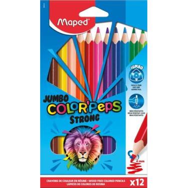 Imagem de Lápis de cor Maped color peps strong jumbo 4mm com 12 cores