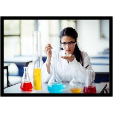 Imagem de Quadro Decorativo Química Laboratórios Vidrarias Reações Químicas Com 