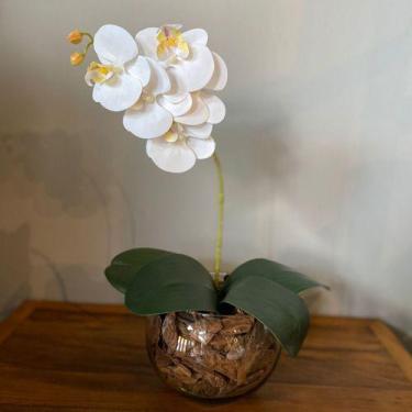 Imagem de Arranjo Para Mesa De Jantar Orquídeas Branca Artificial - Decore Fácil