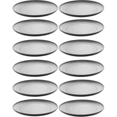 Imagem de Kit 12 Pratos de Sobremesa Oriental em Melamina 18cm para Restaurante 