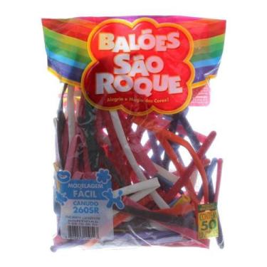 Imagem de Balão de Látex Canudo Sortidos 260sr 110cm de Altura 50un São Roque - 